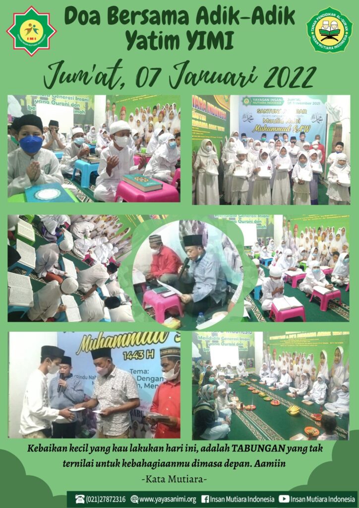 Doa Bersama Adik-Adik Yatim Yimi Tercinta Jumat, 07 Januari 2022