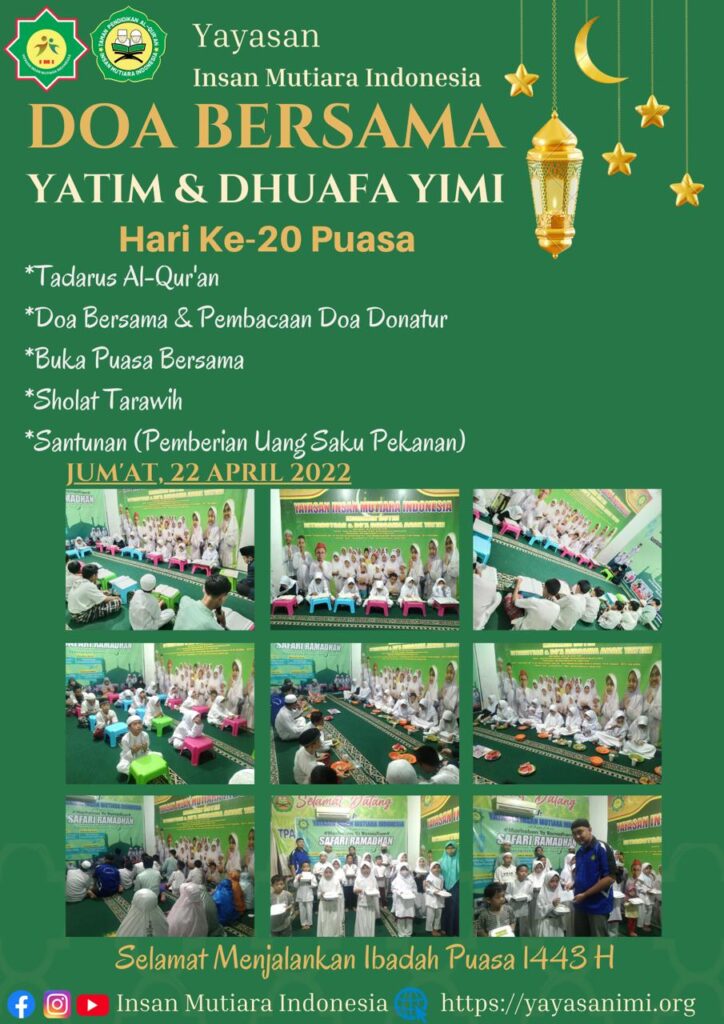 Doa Bersama Adik-Adik Yatim Yimi Jumat 22 April 2022