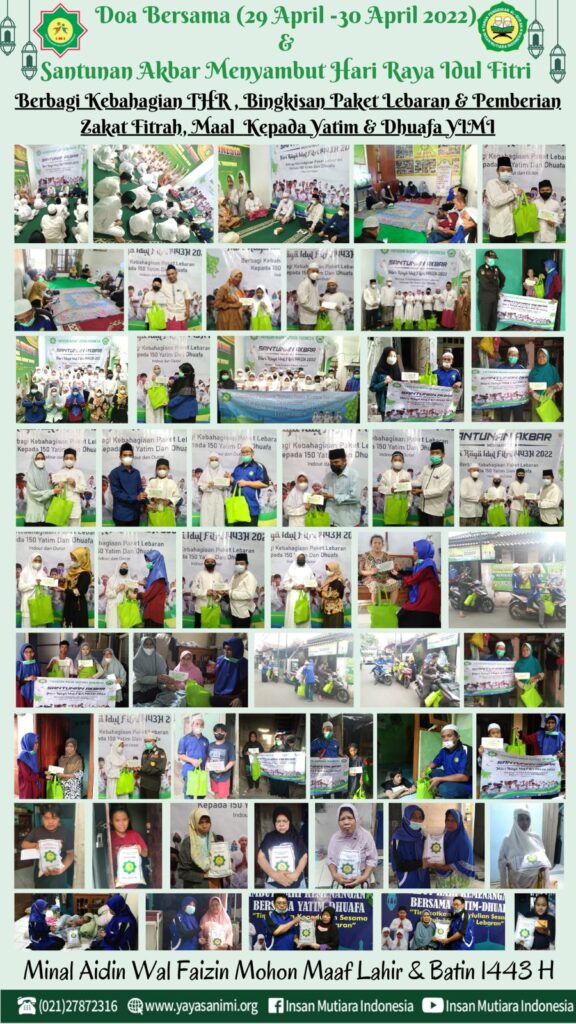 Doa Bersama Serta Santunan Pemberian Thr Serta Bingkisan Paket Lebaran Menyambut Hari Raya Idul Fitri 1443 H
