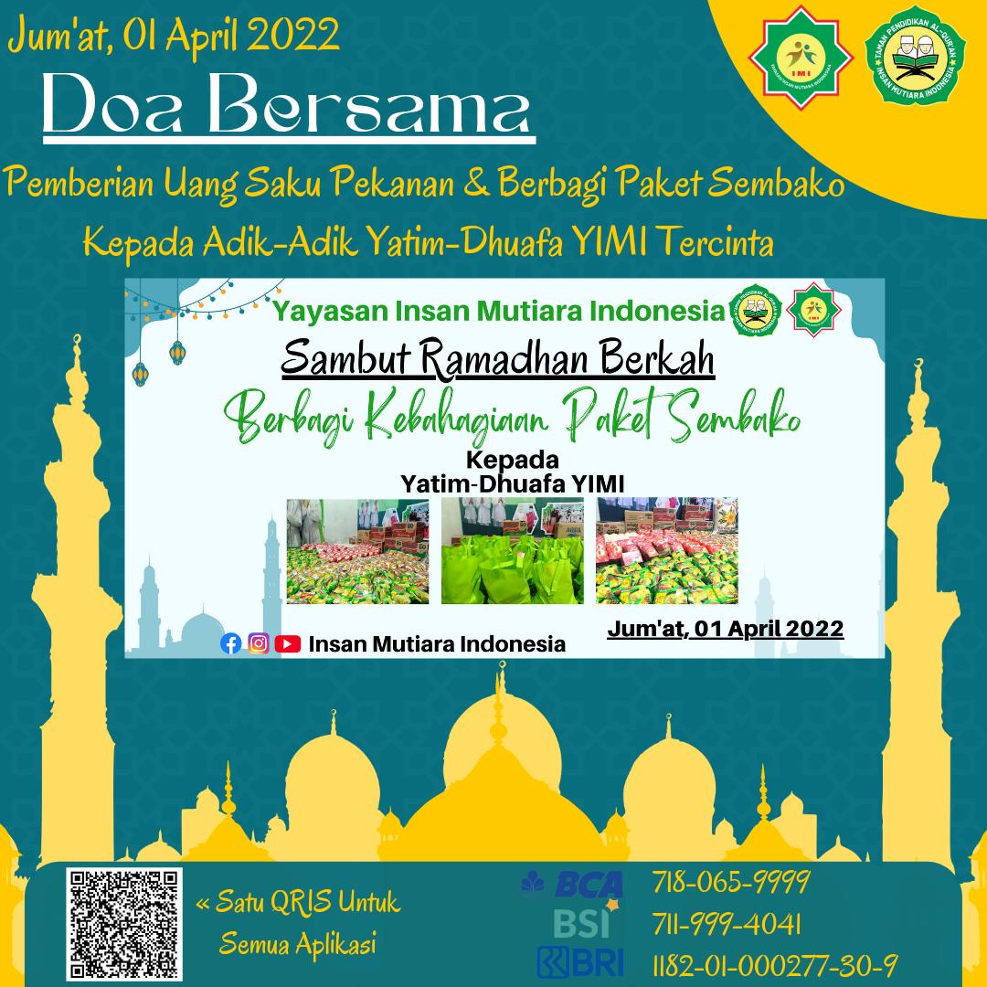 Doa Bersama Adik-Adik Yatim Yimi Jumat, 27 April 2022