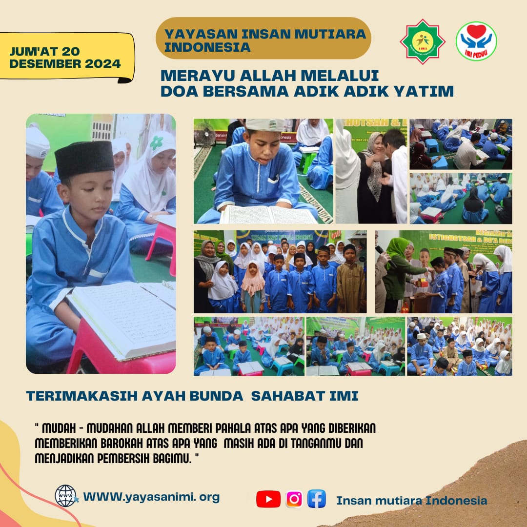 Kegiatan Rutin Doa Bersama Donatur Yayasan Insan Mutiara Indonesia